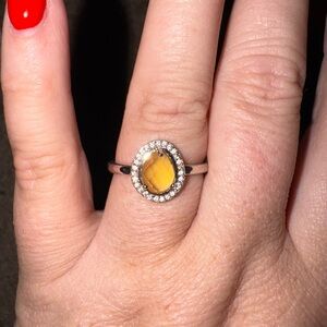 Yellow Gemstone Silver Ring
